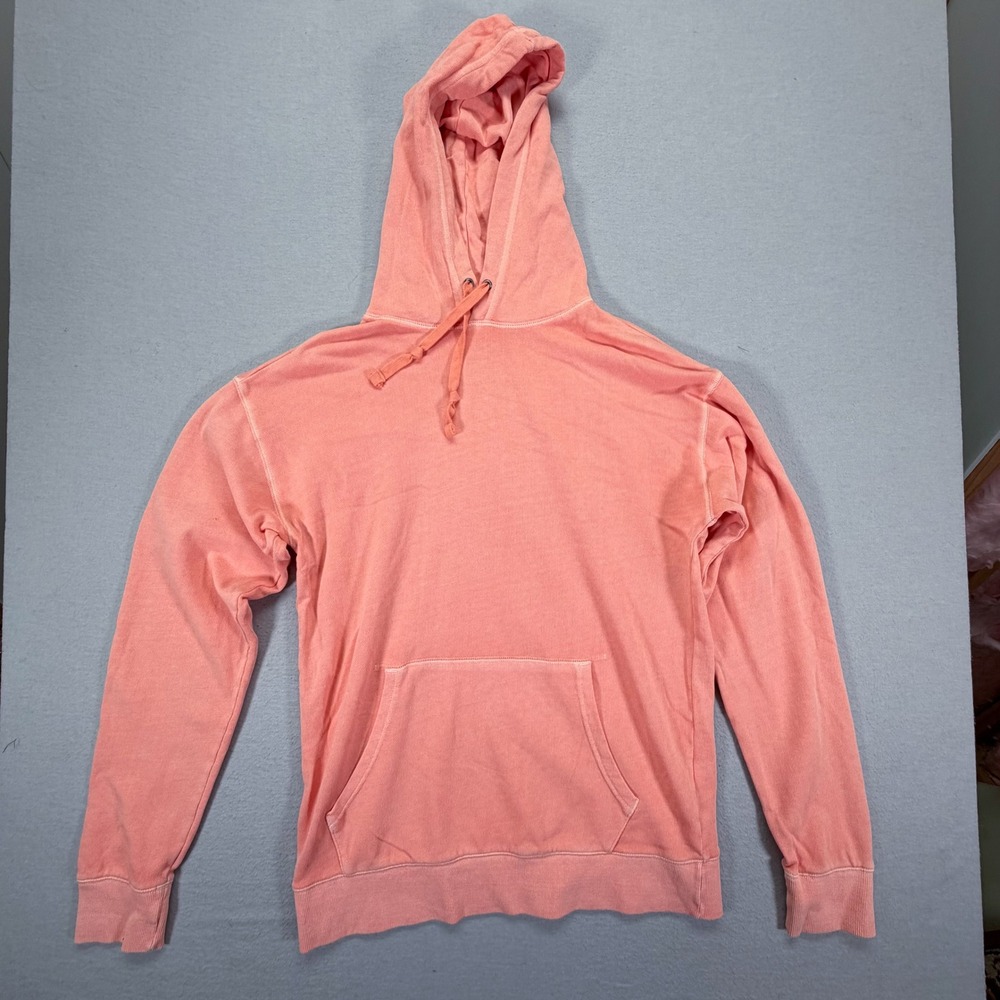 Old Navy Hoodie Women Small Coral Excellent Garment Dyed French Terry Pullover‎